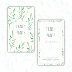 Green Botanical Business Card Template