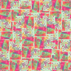 seamless pattern with flowers leaf  abstract  background 