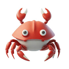 Crab cartoon character. Funny animal 3d