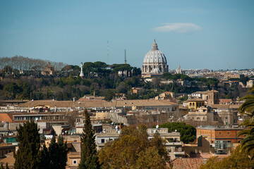 Fototapeta na wymiar Rom mit Kuppel des Petersdomes, Rom, Italien