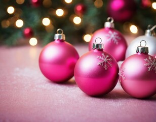 Obraz premium Pink Christmas decorations