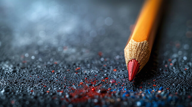 close up red pencil