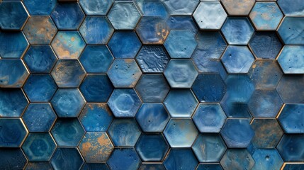 Blue Hexagonal Tiles