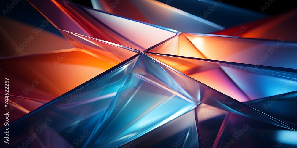 Poster artistic capture of translucent shapes refracting light in abstract pattern. concept abstract photog
