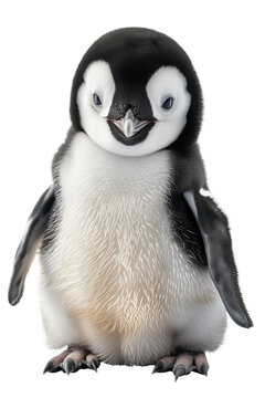 penguin on transparent background, Baby penguin standing