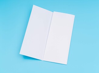 Trifold White Template Paper Blue Background 4