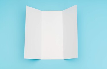 Trifold White Template Paper Blue Background 8