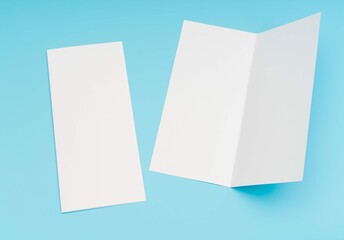 Bifold White Template Paper Blue Background 4