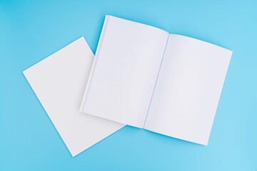 Blank Catalog Magazines Book Mock Up Blue Background 6