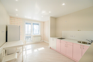 interior kitchen and dining room, refectory area, cooking equipment, table furniture, stove