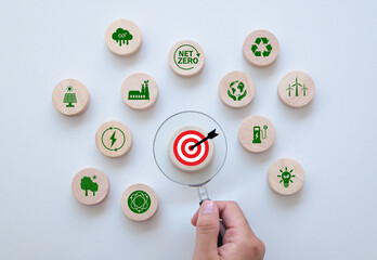 Net Zero 2050 carbon neutral Greenhouse gas emissions target, clouds in the form of Green Net Zero,...