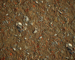 Ground surface with construction rubble. - 744525422
