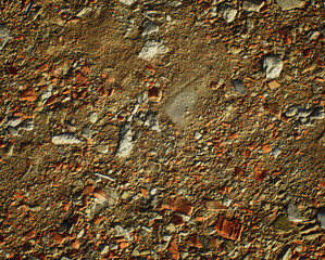 Ground surface with construction rubble. - 744525448