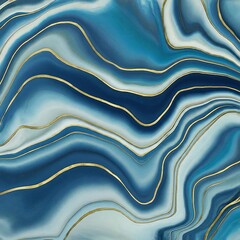 Abstract Blue and Gold Waves