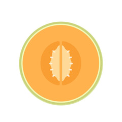 Melon logo vector. melon on white background. Half melon.