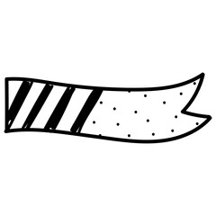 Hand drawn black white cute doodle scribble washi tape line
