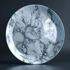 shiny marble plate with reflections front