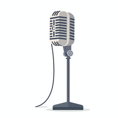Microphone stand icon flat design isolated on white