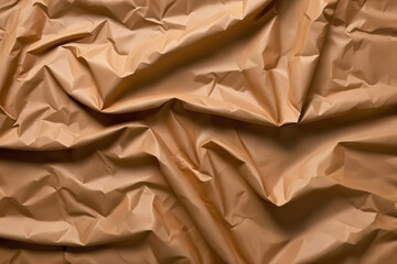 Brown crumpled wrapping paper background