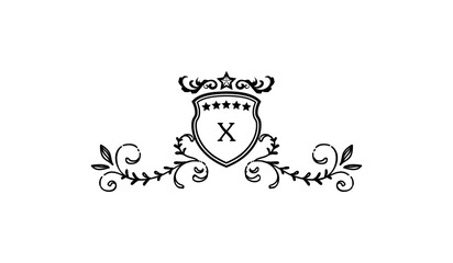 Luxury Alphabetical Crown Leaves Logo