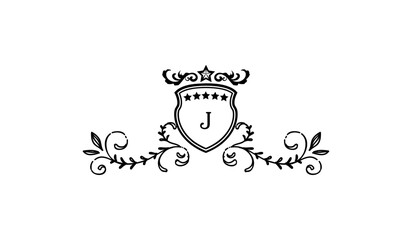 Luxury Alphabetical Crown Leaves Logo