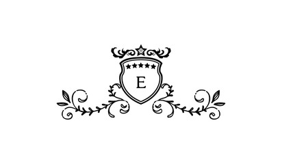 Luxury Alphabetical Crown Leaves Logo