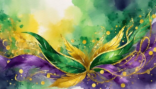 abstract background with flowers, abstract watercolor painting, Mardi Gras Digital Watercolor Background, Abstract Splash Colorful Art, Ai Generate 