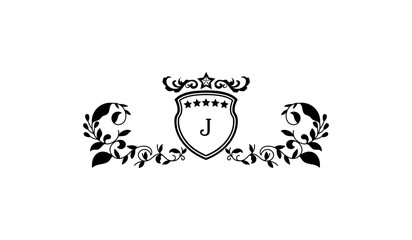 Luxury Alphabetical Crown Leaves Logo