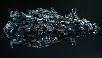 futuristic space station transportation ship in the s