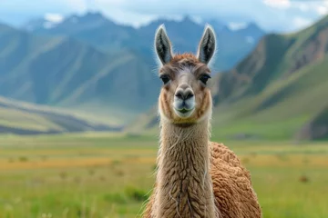 Keuken spatwand met foto llama in the mountains © paul