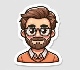 Illustration on the theme, a man wearing glasses for vision