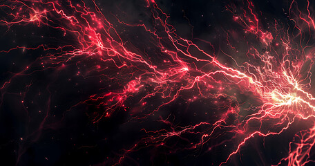 glowing red light on black background with black line