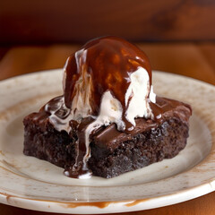 piece of cake with chocolate
