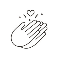 Thank You Clapping Hands Celebration icon outline, Hands clapping icon.