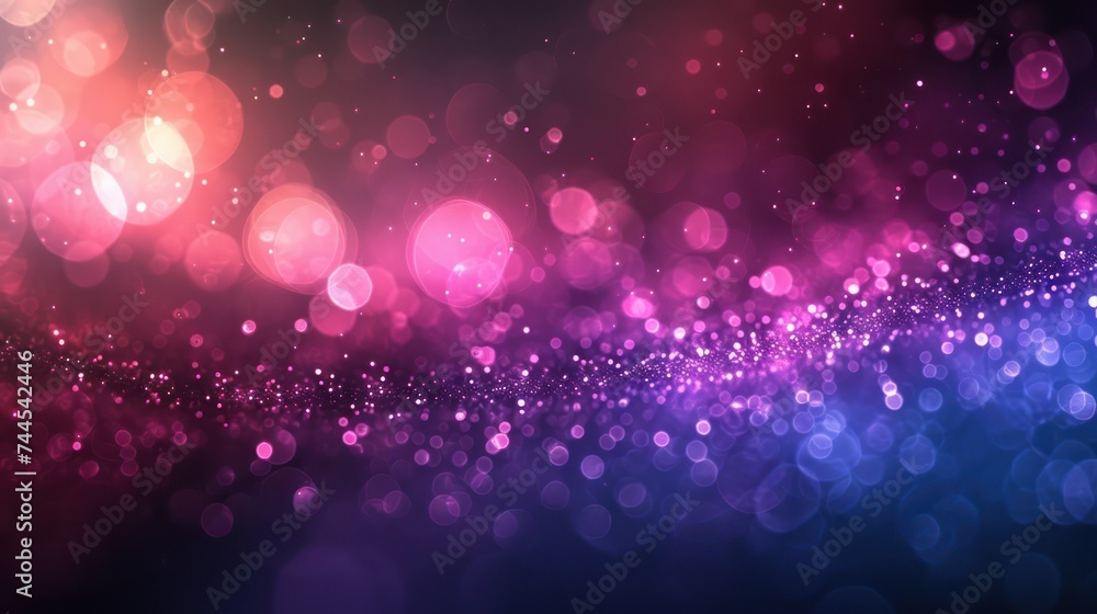 Sticker pink and purple background with bokeh effect.