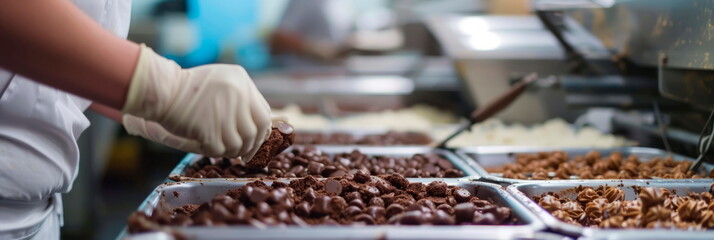 confectioners working on the production of various sweets.