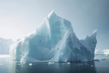 Rolgordijnen Melting glaciers calving into arctic waters with iceberg fragments © Dan
