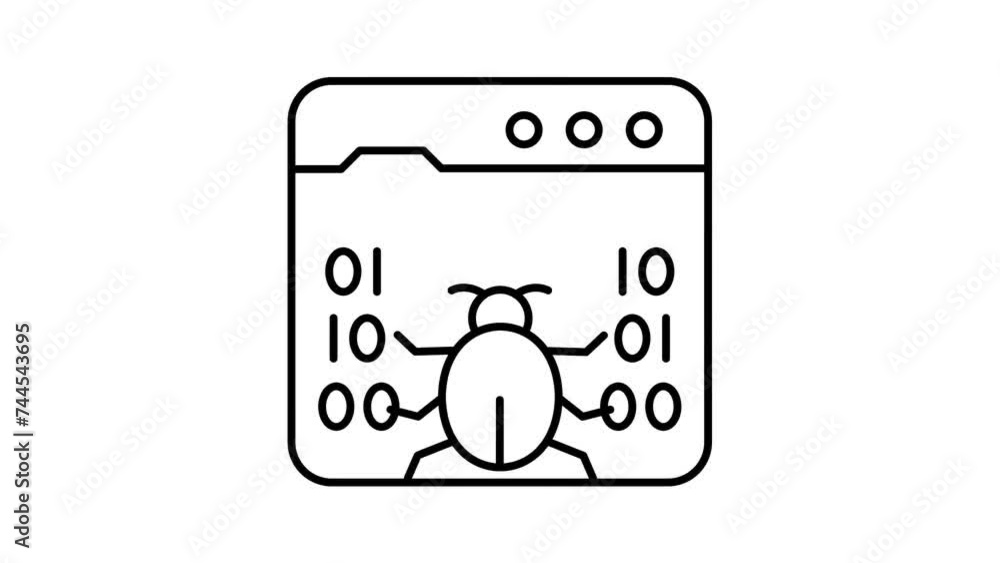 Poster website malware or spyware isometric animated graphics, browser hijacking phishing movie footage, in