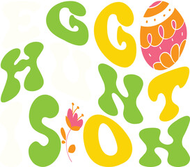 Obraz premium Happy Easter SVG PNG design, Easter Bunny Svg design, Kids Easter Svg design, Easter Shirt Svg design, Easter Svg design, Easter Teacher Svg design, Bunny Svg, Svg files for cricut Easter Egg Huntin