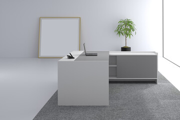 3d render free space interior design . Modern office interior .