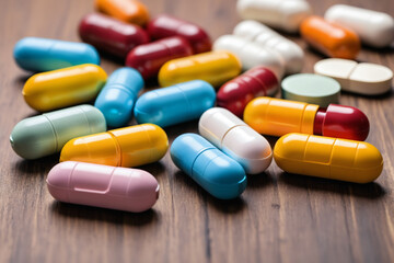 Pills of different colors