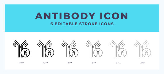 Antibody editable line icon. Vector illustration with different stroke.
