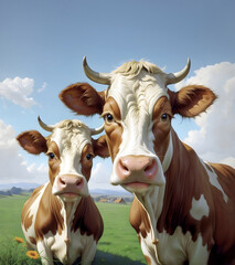 two cows in a field