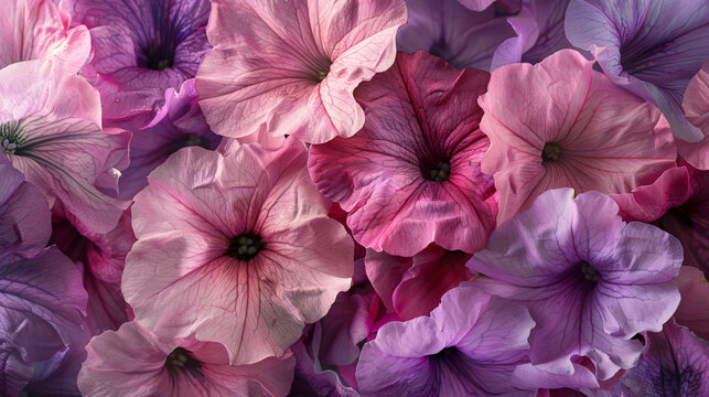 close-up images of individual Petunia blossoms.