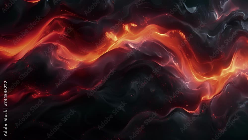 Poster texture of vibrant lava as it cools capturing the flow and movement of its fiery essence.