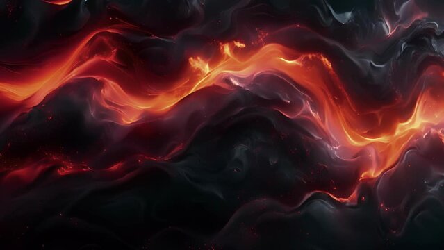 Texture of vibrant lava as it cools capturing the flow and movement of its fiery essence.