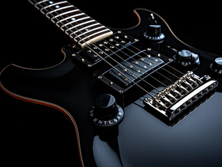 Fototapeta na wymiar electric guitar on black