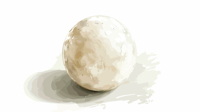 White chocolate ball watercolor vector on white background