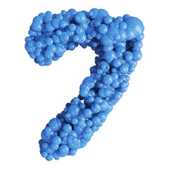 Ball number 7 blue 3d render