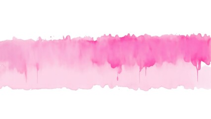 Abstract Watercolor Pink Brush Stroke on white background